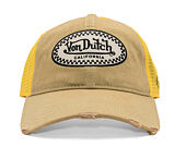 Kšiltovka Von Dutch - Baseball Cap - California Patch - Tan / Yellow