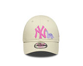 Dětská Kšiltovka New Era - MLB Dino Icon 9FORTY - NY Yankees - Stone / Fuchsia