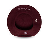 Dámský Baret New Era - MLB Wool Script Beret - NY Yankees - Burgundy