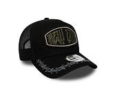 Kšiltovka New Era - Branded Distressed Patch 9FORTY A-Frame Trucker - Black