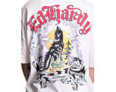 Triko Ed Hardy - Mens Don Wolf Eagle Panther Relaxed T-Shirt - White