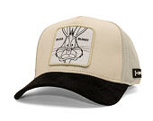 Kšiltovka Capslab - Looney Tunes Trucker - Bugs Bunny Line Art Suede Visor - Off White / Black