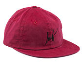 Kšiltovka HUF Cord Script 6 panel Ruby Strapback