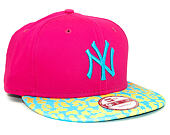Kšiltovka New Era Leo Fade New York Yankees Bright Rose/Vice Blue Snapback