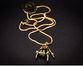 Pozlacený Řetízek na krk King Ice Skeleton Hand Rock Star