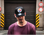 Kšiltovka New Era 9FORTY Trucker NFL Pittsburgh Steelers Black/White Snapback
