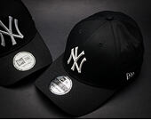 Kšiltovka New Era Rubber Prime New York Yankees Black/White 39thirty Stretchfit