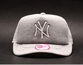 Dámská Kšiltovka s kratším kšiltem New Era Jersey Trucker New York Yankees Heather Grey / White Snap