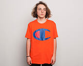 Triko Champion Crewneck T-Shirt Huge Logo Orange