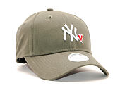 Dámská Kšiltovka New Era 9FORTY New York Yankees Heart Olive Strapback
