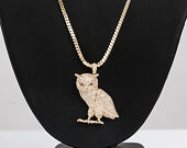 Pozlacený Řetízek King Ice Gold Owl Necklace