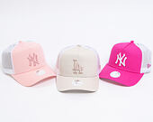 Dámská Kšiltovka New Era 9FORTY A-Frame New York Yankees Essential Pink/White Snapback