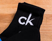 Ponožky Calvin Klein Logo Quarter Black 3 Pack ECA344-00