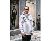 Mikina Karl Kani Signature Pinstripe Hoodie White/Black/Red 6093162