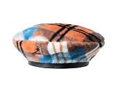 Baret Kangol Faux Fur Beret Fiery Orange Plaid K4369-FO789