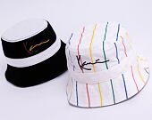 Klobouk Karl Kani Signature Pinstripe Bucket Hat White 7115080