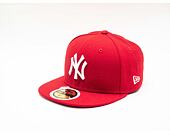 Dětská kšiltovka NEW ERA 59FIFTY Kids MLB League Basic New York Yankees Fitted Scarlet / White