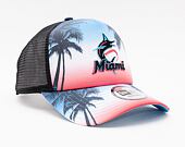 Kšiltovka New Era 9FORTY Trucker MLB Summer City Miami Marlins Snapback Black