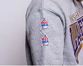 Mikina Mitchell & Ness All Over Print Fleece Crew Los Angeles Lakers Grey Heather