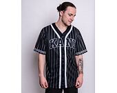 Dres Karl Kani Serif Pinstripe Baseball Shirt black/white