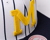 Kšiltovka Mitchell & Ness NCAA Retro Pinstripe Snapback University Of Michigan White