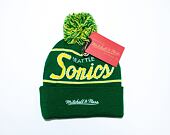 Kulich Mitchell & Ness SCRIPT POM BEANIE HWC Seattle Supersonics Green