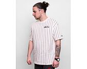 Triko New Era Oversized Pinstripe Tee Off White/Maroon