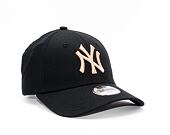 Dětská kšiltovka New Era 9FORTY Kids MLB League Essential New York Yankees Black / Oat Milk Beige