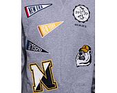 Mikina New Era Heritage Patch Oversized Crew Heather Gray / Off White