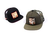 Kšiltovka Capslab Looney Tunes - Wile E. Coyote Flat Trucker Olive