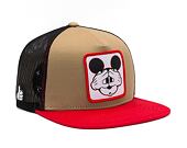 Kšiltovka Capslab Mickey Mouse - Scary Mickey Mouse Flat v.2 Trucker Brown / Red