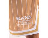 Kraťasy Karl Kani Retro Pinstripes Mesh Shorts sand/white