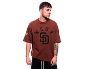 Triko New Era MLB Team Patch Oversized Tee San Diego Padres Cooperstown Brown / Black