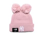Dámský kulich New Era MLB Womens Double Pom Beanie New York Yankees Pink Rouge / Pink Rouge