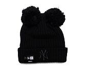 Dámský kulich New Era MLB Womens Double Pom Beanie New York Yankees Black / Black