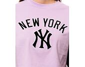 Dámské triko New Era MLB Lifestyle Crop Tee New York Yankees - Pastel Lilac / Black