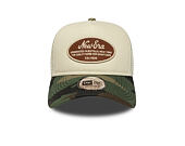 Kšiltovka New Era - Western Oval Patch Foam 9FORTY Trucker - Stone / Woodland Camo