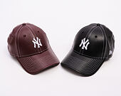 Dámská Kšiltovka New Era - MLB Contrast Stitch PU Leather 9FORTY - NY Yankees - Burgundy / White