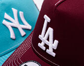 Kšiltovka New Era - MLB Contrast Stitch WS Retro 9FORTY Trucker - LA Dodgers - Burgundy