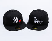 Kšiltovka New Era - MLB Team Heart 59FIFTY - NY Yankees - Black / Scarlet
