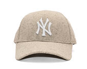 Kšiltovka New Era - MLB Melton Wool 9FORTY - NY Yankees - Stone / White