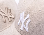 Kšiltovka New Era - MLB Melton Wool 9FORTY - NY Yankees - Stone / White