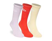 Ponožky New Era - Flag Crew Socks 3pk - Pink / Orange / Yellow