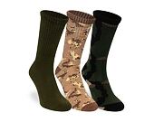 Ponožky New Era - Camo Crew Socks 3pk - Olive