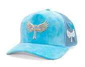 Kšiltovka Reflection Luxury Velvet Rhinostones Baby Blue