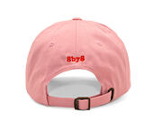 Kšiltovka 8by8 - Dadcap - "Sorry I'm Late I saw a dog" - Baby Pink/Red