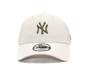 Kšiltovka New Era - MLB Midi Homefield 9FORTY Trucker - NY Yankees - Stone / New Olive