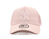 Kšiltovka New Era - MLB Outline 9FORTY A-Frame Trucker - NY Yankees - Pink Rouge / White