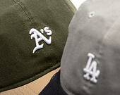 Kšiltovka New Era - MLB Mini Logo Washed Contrast 9TWENTY - Oakland Athletics - New Olive / Camel