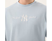 Triko New Era - MLB Script Oversized Tee - NY Yankees - Sky Blue